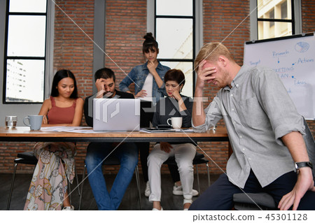 Business concept. Business people are stressed at work. Business 45301128
