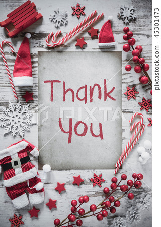 Christmas Flat Lay, Vertical Paper, Thank You Christmas Flat Lay, Vertical Paper, Thank You 45301473