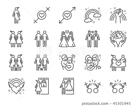LGBT or GLBT icon set 45301945