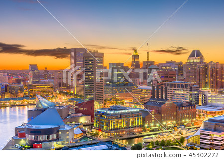 Baltimore, Maryland, USA Inner Harbor Skyline Baltimore, Maryland, USA Inner Harbor Skyline 45302272