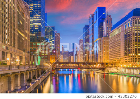 Chicago, Illinois, USA Cityscape 45302276