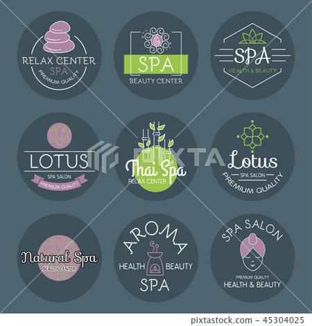 Vector health and beauty care spa badge hand drawn tags and elements set for organic cosmetics Vector health and beauty care spa badge hand drawn tags and elements set for organic cosmetics 45304025