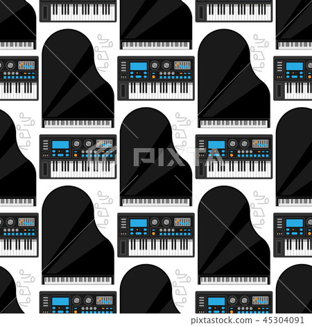 Keyboard musical instruments vector classical piano melody studio acoustic shiny musician equipment 45304091