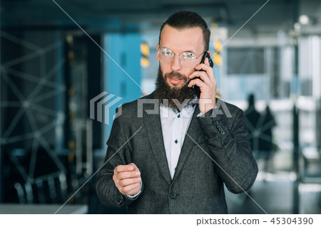business conversation phone man talking mobile business conversation phone man talking mobile 45304390
