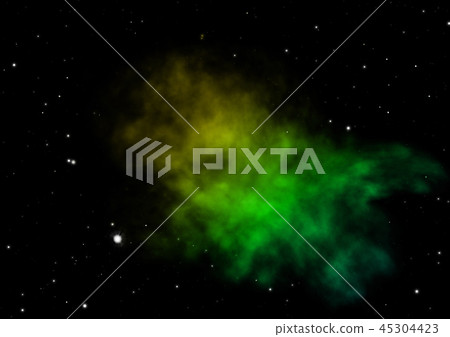 Star field in space and a nebulae. 3D rendering 45304423
