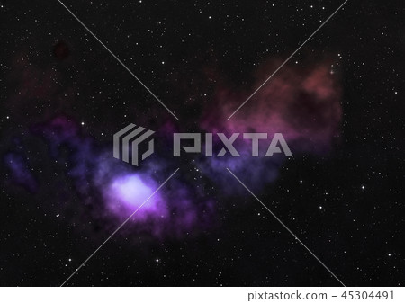 Being shone nebula. 3D rendering 45304491