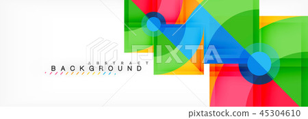 Triangles and circle geometric background 45304610