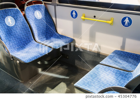 city bus or electric bus with seats for disabled and elderly pe 45304776
