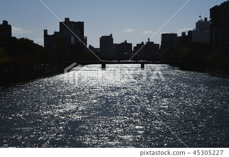 Motoyasu河廣島河廣島三角洲燈籠清除複製空間Chugoku地區 Motoyasu河廣島河廣島三角洲燈籠清除複製空間Chugoku地區 45305227