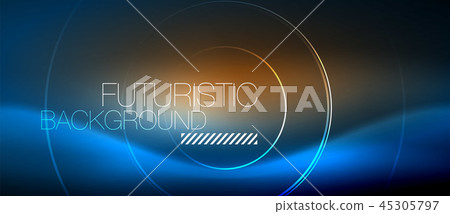 Neon glowing circles background 45305797
