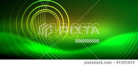 Neon glowing techno lines, hi-tech futuristic abstract background template with square shapes 45305854