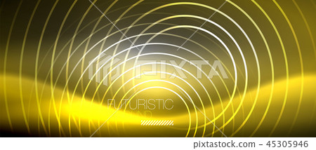 Neon circles abstract background, shiny lines Neon circles abstract background, shiny lines 45305946