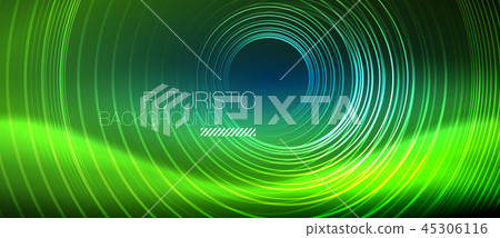 Neon glowing circles background 45306116