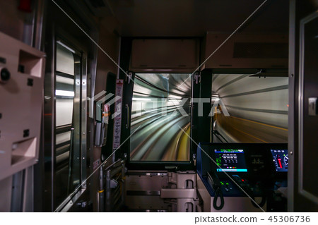 A scene from the driver's seat of Sendai city subway A scene from the driver's seat of Sendai city subway 45306736