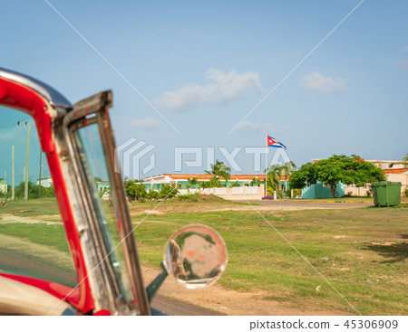View from old vintage  american car 45306909