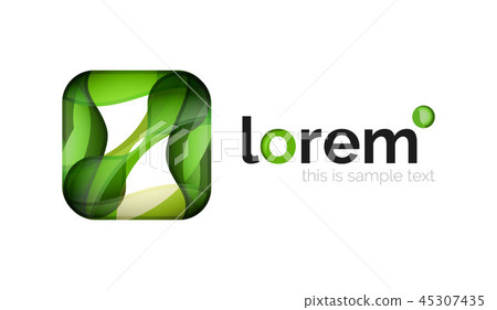 Geometric abstract business icon template, smooth shape 45307435