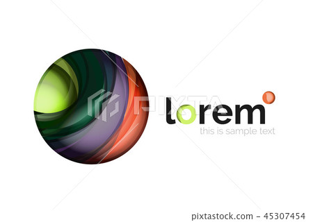 Geometric abstract business icon template, smooth shape Geometric abstract business icon template, smooth shape 45307454