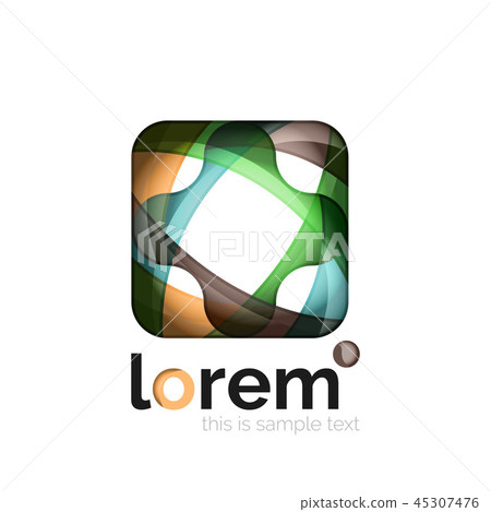 Geometric abstract business icon template, smooth shape Geometric abstract business icon template, smooth shape 45307476