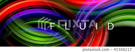 Mixing color waves on black, liquid flowing shapes Mixing color waves on black, liquid flowing shapes 45308217