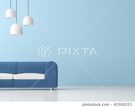 Minimal style living room interior 3d render 45308323