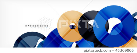 Colorful rings on grey background, modern geometric pattern design. Vector business or technology 45309006