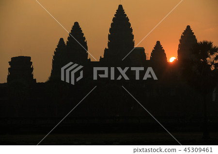 Angkor Wat Temple at sunrise in Siemp Reap Angkor Wat Temple at sunrise in Siemp Reap 45309461