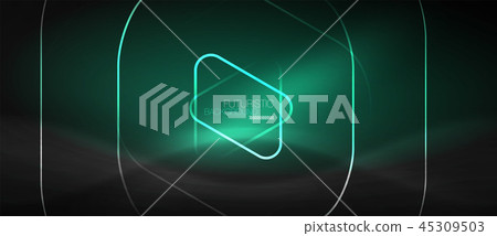 Dark black abstract background with neon colors and lines 45309503