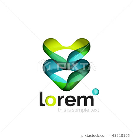 Abstract geometric logo created with overlapping smooth shapes 45310195