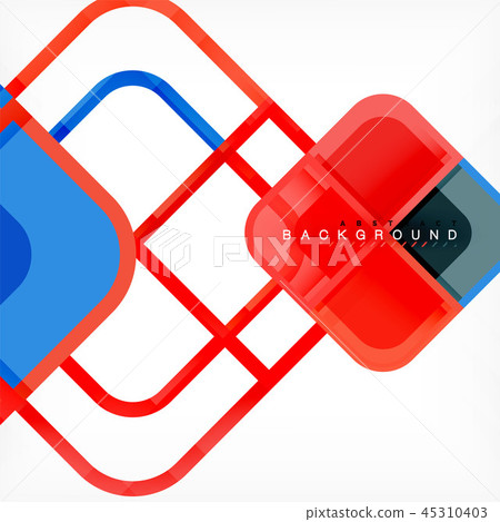 Colorful round squares modern geometric background Colorful round squares modern geometric background 45310403