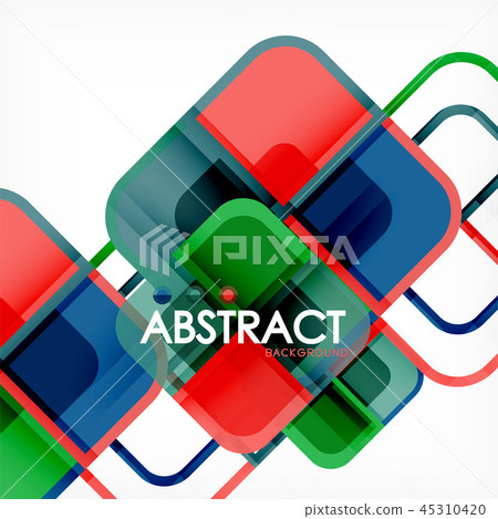 Abstract background, square shapes geometric composition 45310420