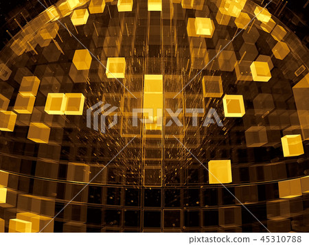 Futuristic construction - dome - abstract digitally generated im Futuristic construction - dome - abstract digitally generated im 45310788