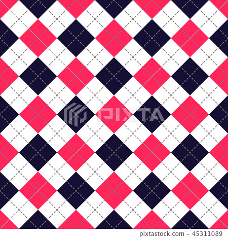Seamless argyle plaid blue pattern. Diamond check - Stock Illustration ...