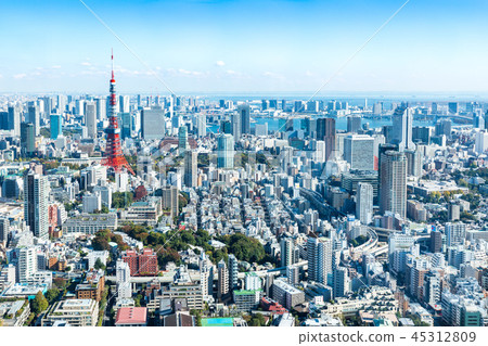 (東京都市風景)從觀景台看的東京灣風景7 (東京都市風景)從觀景台看的東京灣風景7 45312809