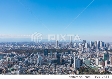 (Tokyo-city view) Scenery 4 towards Shinjuku seen from the observation deck 45312811