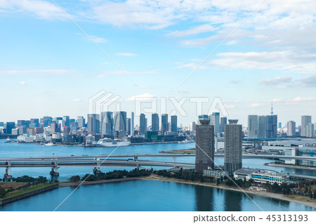 (Tokyo-cityscape) Rainbow Bridge and Gulf View 7 from the Observatory (Tokyo-cityscape) Rainbow Bridge and Gulf View 7 from the Observatory 45313193