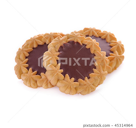 butter cookies isolated on white background butter cookies isolated on white background 45314964