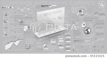 Corporate Infographic Elements In Gray And White Corporate Infographic Elements In Gray And White 45315415