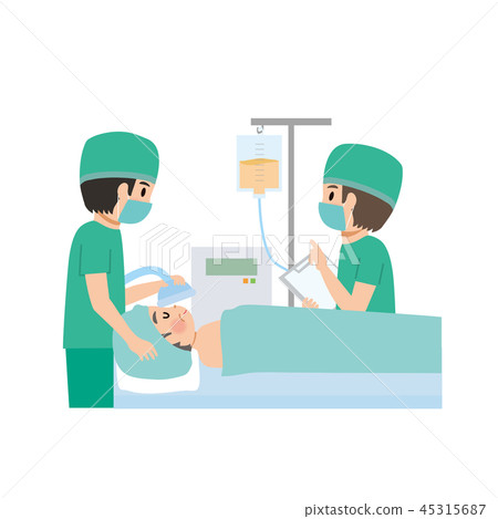 Surgery anesthesia illustration 45315687