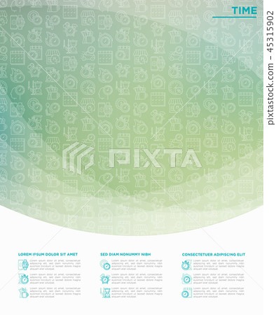 Time concept with thin line icons - Stock Illustration [45315902] - PIXTA