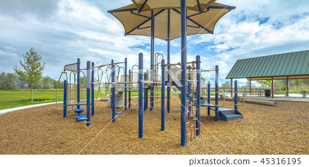 Childrens playground under cloudy sky in Lehi Utah 45316195