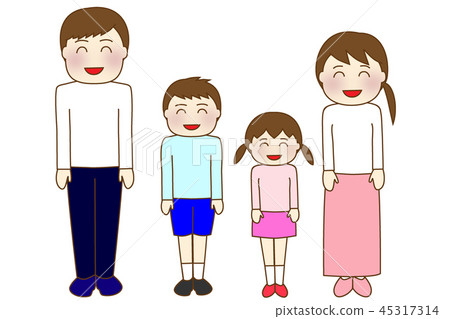 Family of four smiling Family of four smiling 45317314