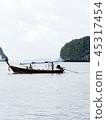 Boat on the water, floating transport 45317454