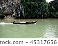 Boat on the water, floating transport 45317656