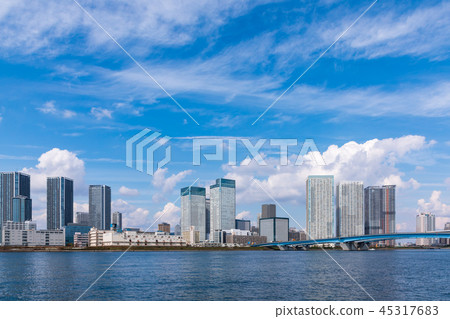 (東京都市風景)從豐洲14看的海濱風景 (東京都市風景)從豐洲14看的海濱風景 45317683