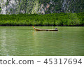 Boat on the water, floating transport 45317694