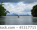 Boat on the water, floating transport 45317715