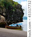 Boat on the water, floating transport 45317732