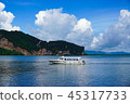 Boat on the water, floating transport 45317733