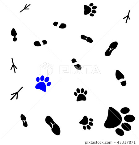 Seamless pattern of traces of people and animals Seamless pattern of traces of people and animals 45317871