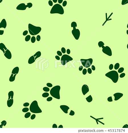 Seamless pattern of traces of people and animals Seamless pattern of traces of people and animals 45317874